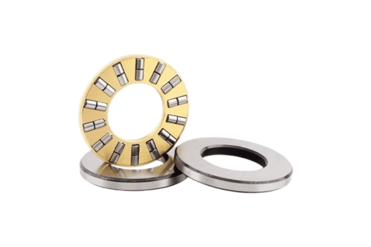 893 and 894 series cylindrical roller thrust bearing components with roller cage assembly and thrust washers