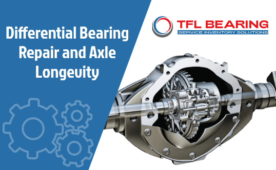 Cover for the differential bearing repair and axle longevity guide, featuring a differential cross-section and the TFL Bearing premium supplier logo.