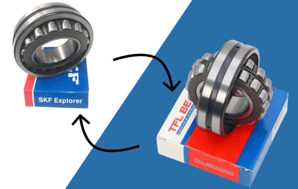 Visual demonstration of 100% interchangeable bearing equivalents