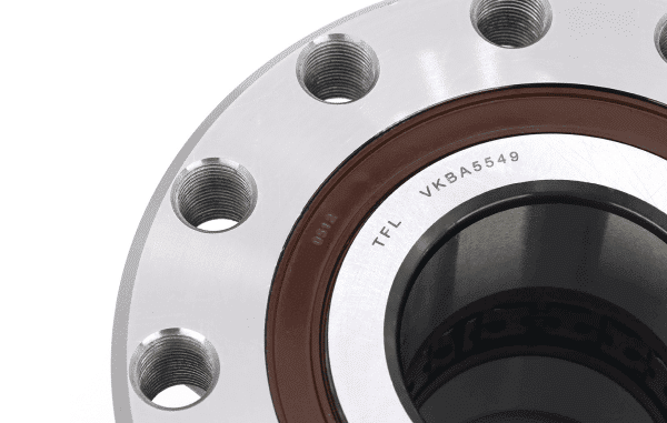 Close-up of a precision TFL bearing showing certified manufacturing standards