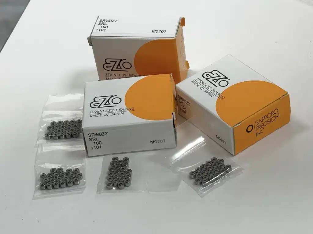 EZO SRW0ZZ miniature bearings in original boxes and small bags after sourcing